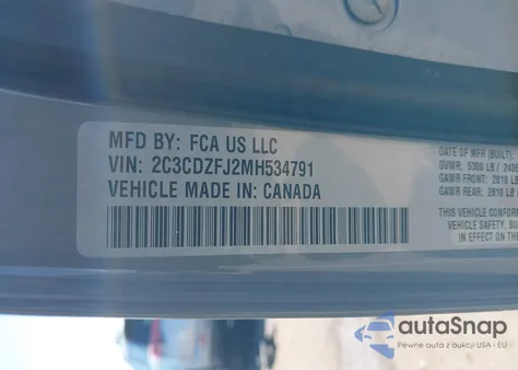 2021 Dodge Challenger R/T Scat Pack Widebody из США, поврежденный, VIN 2C3CDZFJ2MH534791